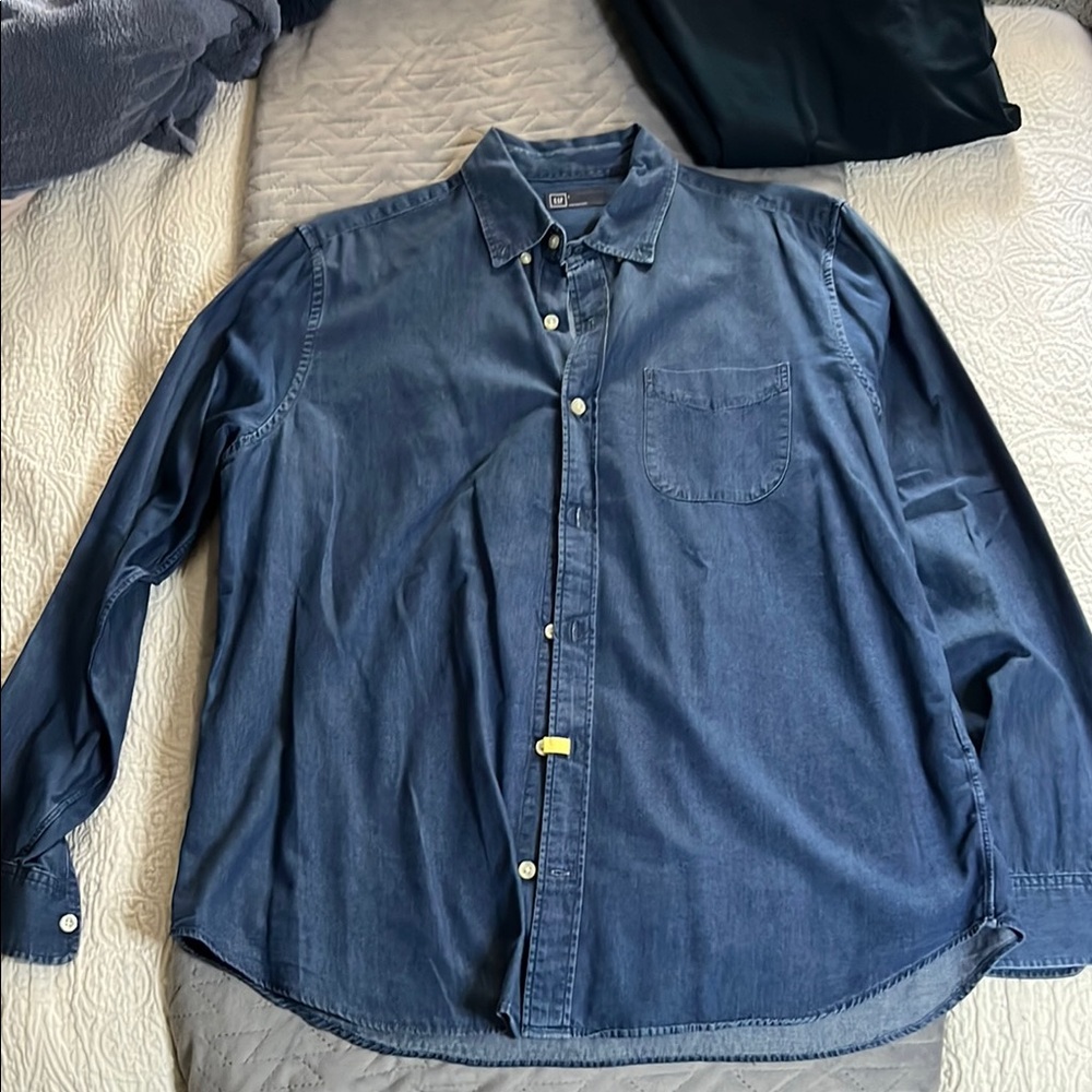 GAP Blue Casual Button Down Shirt Relaxed Fit